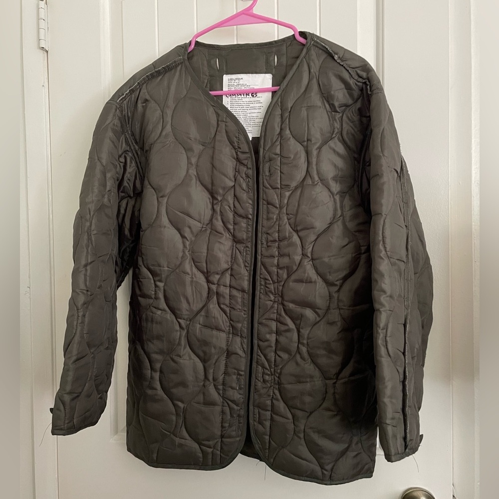 Vintage Green Quilted Jacket Liner Size M